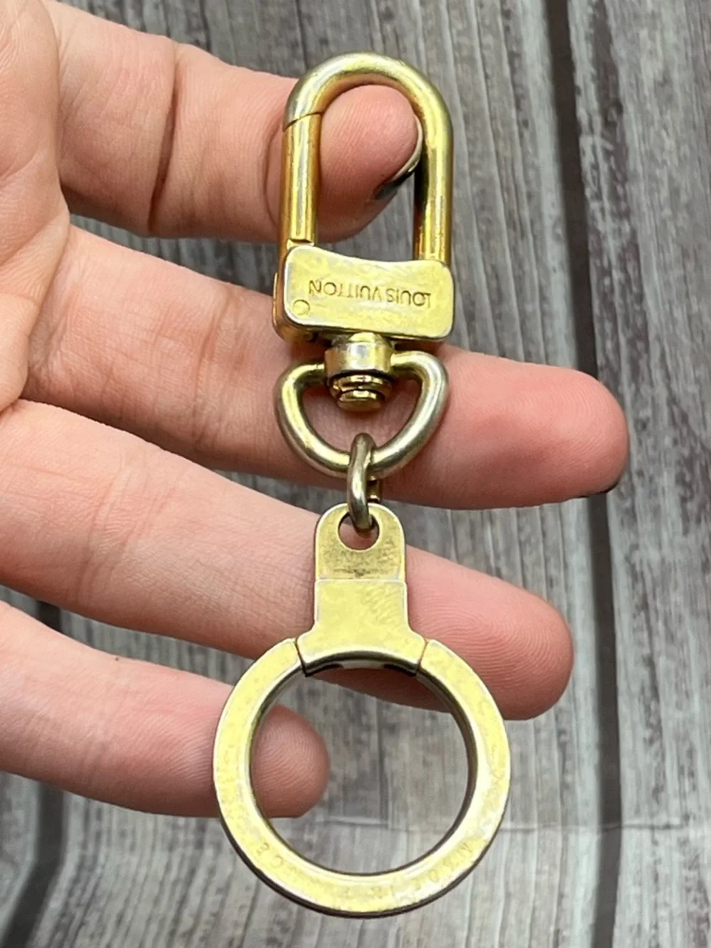 LOUIS VUITTON Anneau Cles Chain Strap Extender Charm Keyholder Key Ring Gold